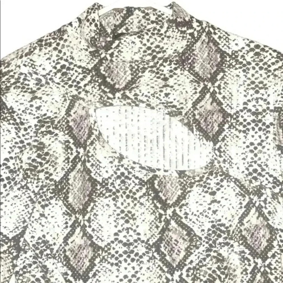 Faded Rose Animal Print Top with cutout above chest - Picture 2 of 4